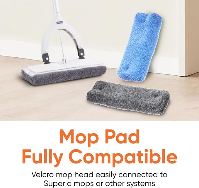 Superio Microfiber Mop Head Replacement for Self-Wring Miracle Mop - 1-Pack Cleaning Pad Refill and Extra Microfiber Mop Refill Pad
