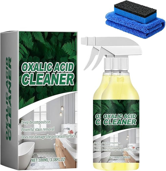 Lanenow Oxalic Acid Cleaner Spray for Bathroom Cleaning, Multi Surface Spray for Toilet, Bathtub, Porcelain and Tile (2pcs)