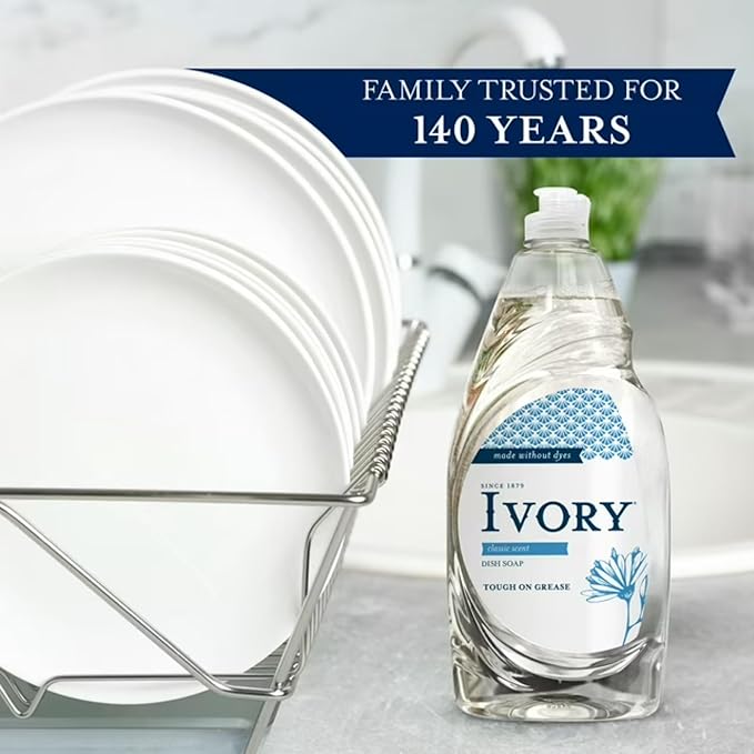 Ivory Classic Dish Soap, Dishwashing Liquid, Original 709ML / 24 FL Oz