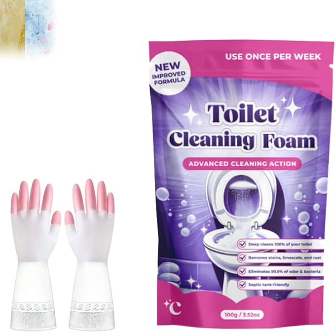 FizzClean Toilet Cleaning Foam, Upgrade Toilet Bowl Cleaner, for Sparkling Clean, Touch Free Foaming Cleaning Powder (1PCS)