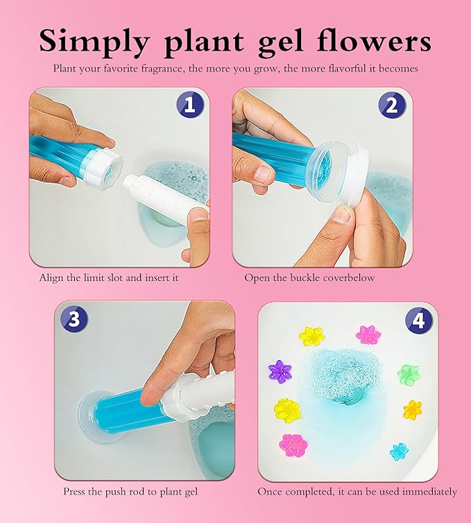 Toilet Gel, 84 Count 7 Kinds of Scent Toilet Cleaner Bowl Gel Stamp Kit Air Freshener