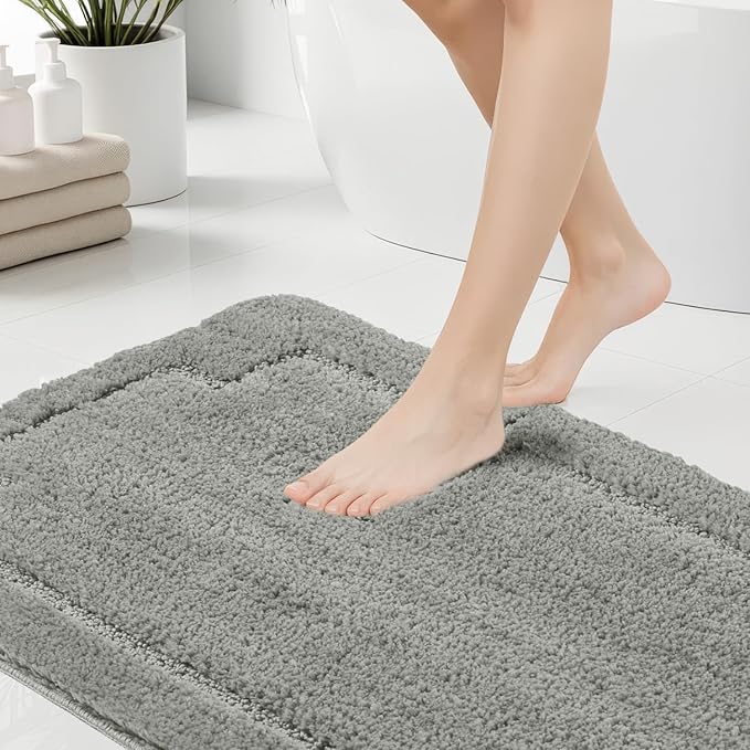 Bath Rugs Set 3 Pieces Bathroom Mat Soft Absorbent Plush Shaggy Soft Floor Non Slip Shower Bath Tub Machine Washable
