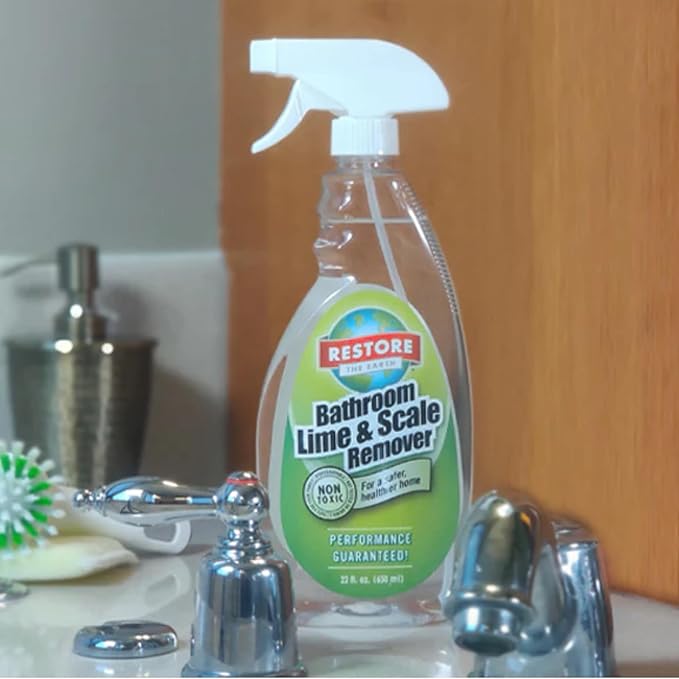 Restore Naturals Non Toxic Bathroom Cleaner - 22oz - Soap Scum Remover, Non Toxic Shower Cleaner, Safe Cleaning Products, Eco Friendly Cleaning Products - 2 Pack