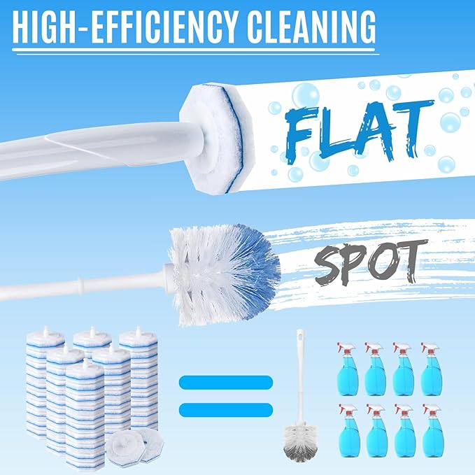 Disposable Toilet Wand Refills Compatible with Clorox Toilet Cleaning Scrubber, 60 Count Toilet Bowl Cleaner Brush Refill Pads