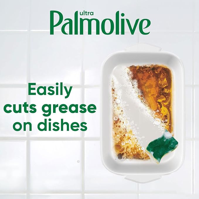 Ultra Palmolive Antibacterial Dishwashing Liquid Dish Soap Orange Scent, Refill 102 Fl. Oz. Kills 99.9% of Bacteria, bundled with Heavy Duty Scotch Brite Sponge