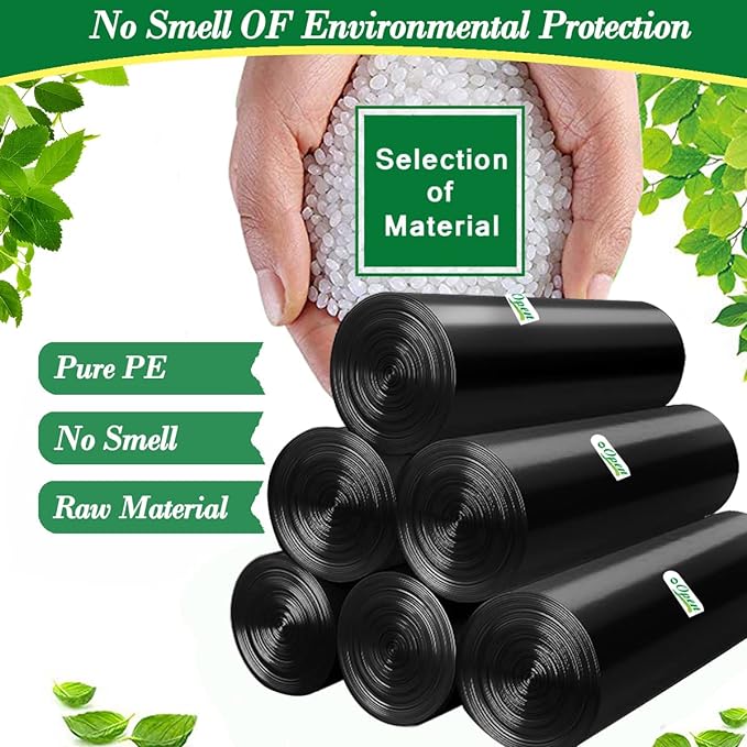 2 Gallon 120pcs Small black Trash Bags(Fit 1.8-2 Gal) Plastic black Garbage Bags,Bathroom Trash Can Bin Liners,Waste Basket Liner,Fit 6-8 Liter, 1.8 Gallon,2 Gallon (2-Black120)