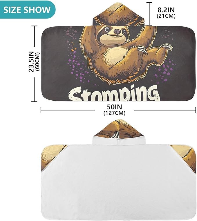 SUABO Kids' Bath Towels Basketball Sloth Hooded Towels for Boys Girls,Toddler Towels Multi-Purpose for Beach,Pool and Bathroom,23.5" x 50", Soft and Highly Absorbent