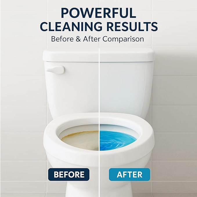 Automatic Toilet Bowl Cleaner Tablets, 10 Pack Long-Lasting Toilet Tank Cleaner for Bathroom, Blue Water Freshener, Prevents Stains & Odor, Safe for All Toilets - 10 Pack (Green+Blue)