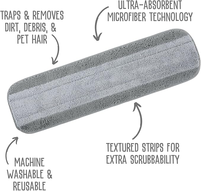 Quick Shine All-in-One Mop Kit 3 Pack Refill Microfiber Pads, 1 ea. of The Clean+Dust, Clean+Polish and Wet+Dry Pads