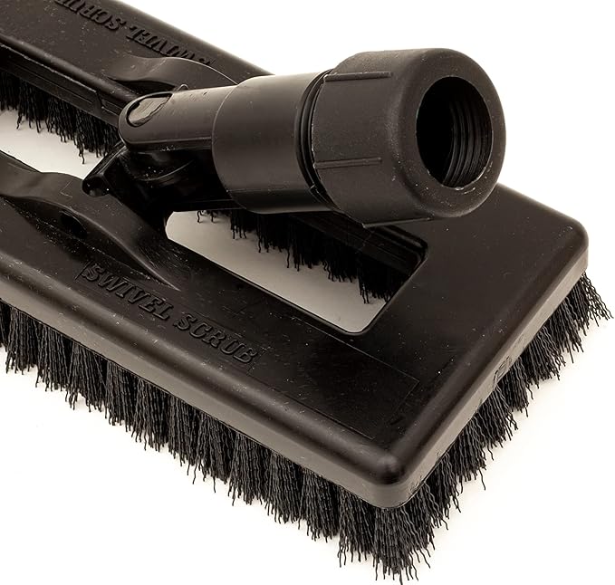 SPARTA 3638831EC03 Polyester Rectangle Scrub Brush, Floor Brush, Cleaning Brush With Swivel Head For Cleaning, 8 Inches, Black