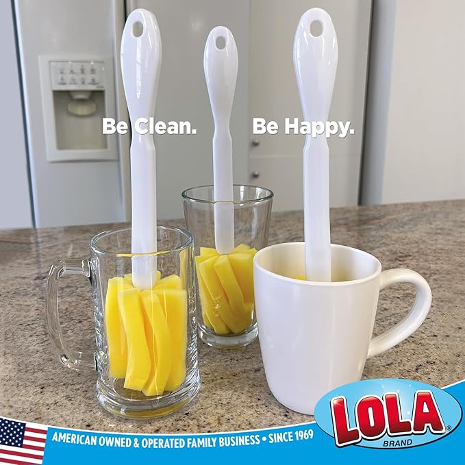 LOLA Glass & Jar Sponge Brush, Star Shaped, Foam Material, Dishwasher Safe, Non-Scratch, Perfect for Glasses, Mugs, Bottles. 1 Count