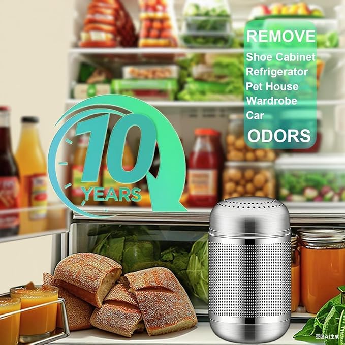 Refrigerator Deodorizer fridge odor Eliminator - Activated Carbon cotton Deodorizers for Fridge, Freezer, Room, RV, Car, Closet, Shoe Cabinets and More