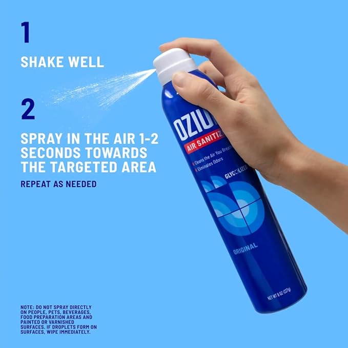 Ozium 0.8 oz. Air Sanitizer & Odor Eliminator for Homes, Cars, Offices and More, Vanilla Scent, Pack of 2