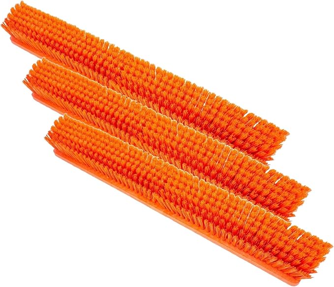 SPARTA 41891EC24 Omni Sweep Plastic Push Broom Head, Heavy Duty, Industrial Broom with Color Code System for Outdoor, Indoor, Garage, Concrete, Patio, Kitchen, Bathroom, 24 Inches, Orange (Pack of 3)