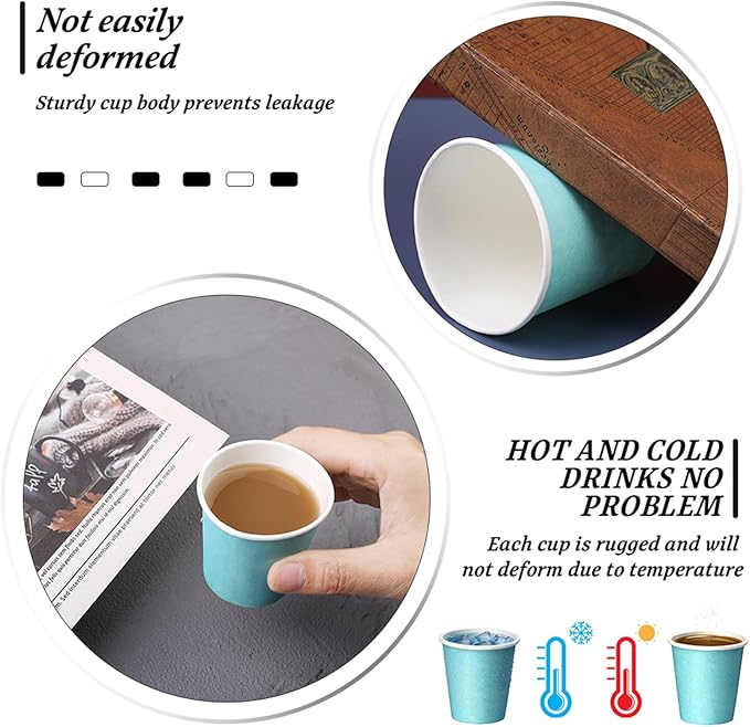 50 Pack 3 oz Paper Cups, Bathroom Cups Disposable, Moushwash Cup Small Snack Cup for Water, Juice, Candy Ideal for Party Bathroom and Office