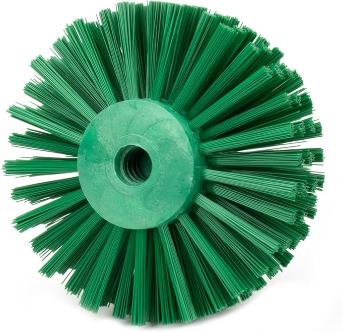 SPARTA Industrial Tank Brush Head Pipe Brush Head, Drain Brush with 3/4" Thread Hole (Handle Not Included) for Commercial Use, Plastic, 6 x 4.3 Inches, Green