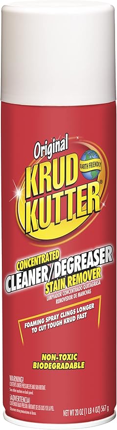Krud Kutter Original Cleaner Degreaser Aerosol, 20 oz, Heavy Duty Spray for Grease, Oil and Tough Stains, All Purpose Multi Surface Cleaner for Kitchen, Garage, Tools and Equipment