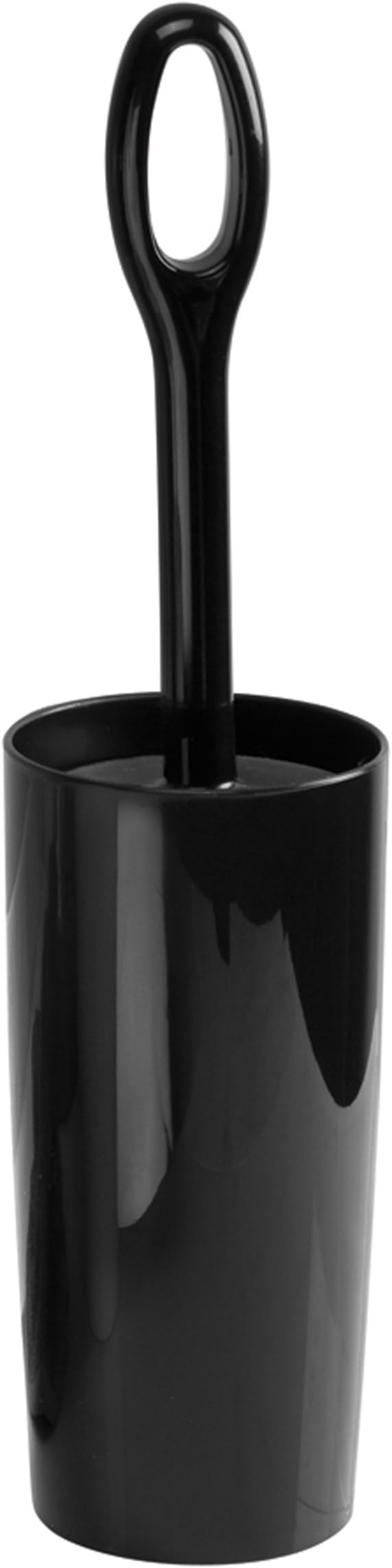InterDesign Moda Toilet Bowl Brush and Holder - Bathroom Cleaning Storage, Black