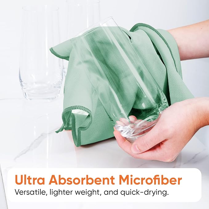 Superio Microfiber Window Cleaning Cloth, Mirror & Glass Miracle Cloth Lint & Streak Free, Washable, Large Eco-Friendly for Cars, Tv Screens, Glasses, Cleans with Plain Water (14x16), 48 Pack