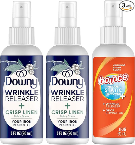 Downy Wrinkle Release Spray Bundle w/Bonus 3oz Bounce Spray Sample - 3 Pack