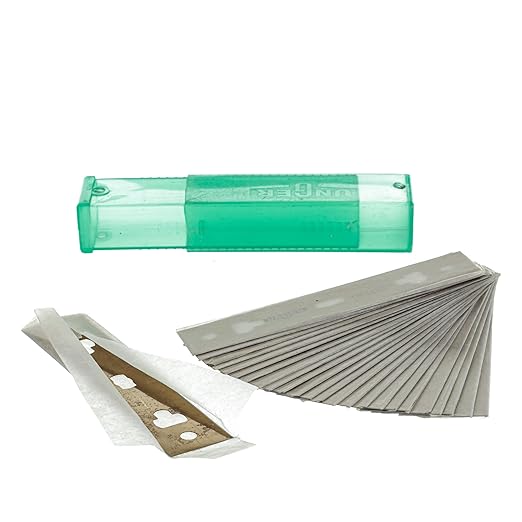 Unger Commercial Trim/Glass Scraper Replacement Blades – 10 Dispensers of 25, 4 Inch Carbon Steel High-Performance Blades for Professional Scrapers, TR100