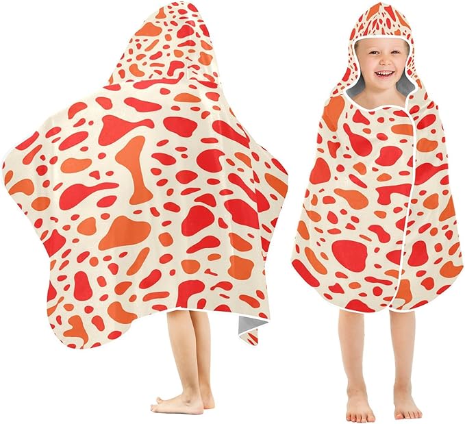 CEBUGI Animal Print Hooded Bath Towel for Kids Absorbent Soft Bath Towel Wrap with Hood 50x23.5in Pool Beach Shower Towel for Boys Girls