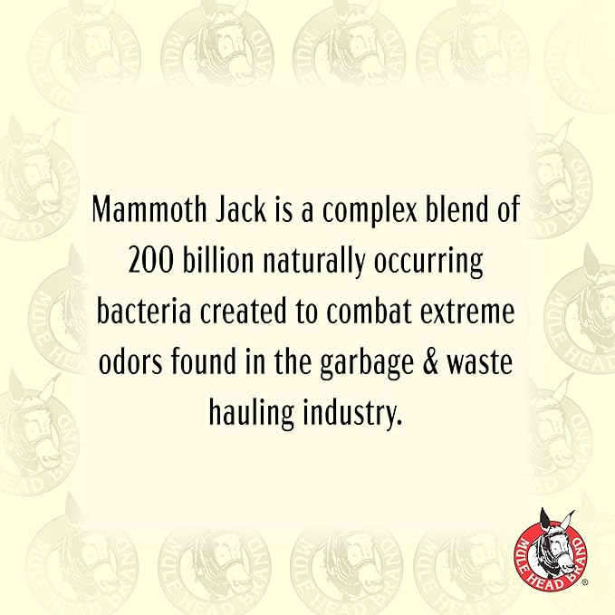 Mammoth Jack Industrial Odor Eliminator & Waste Digestant – Bio-Enzymatic Cleaner for Dumpsters, Garbage Trucks, Drains, Sewage Systems, Bilge & Kennels - 1 Case (4 × 1-Gallon Jugs)
