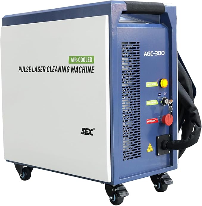 US STOCK SFX 300W Portable Air-cooled Pulse Laser Cleaning Machine Metal Rust Paint Oil Oxide Layer Remover Laser Rust Removal Handheld Fiber Laser Cleaner laser lass Ⅱ output power 0.874mW