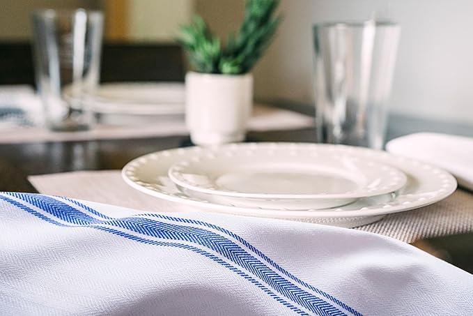 Avalon Kitchen Dish Towels Set (Value Pack of 30) Size 15x25 Inch, 100% Cotton Soft & Absorbent Kitchen Towels, Tea Towels, Reusable Cleaning Cloths for Household Cleaning (Blue)