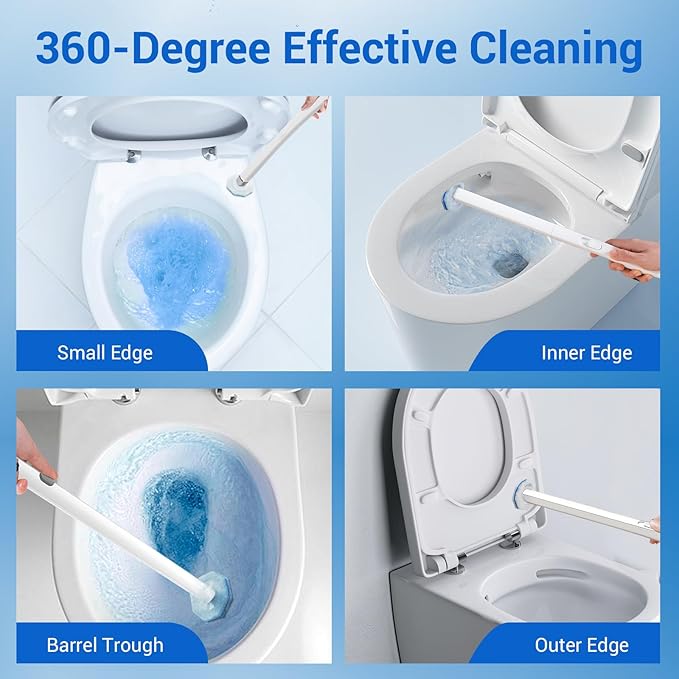 Sagry 50 Counts Disposable Toilet Bowl Wand Refills, 5X Cleaning Power Toilet Cleaner Refill Pads, Deep Cleaning, No Falling Apart, Fresh Fragrance, Compatible with Most Toilet Brushes