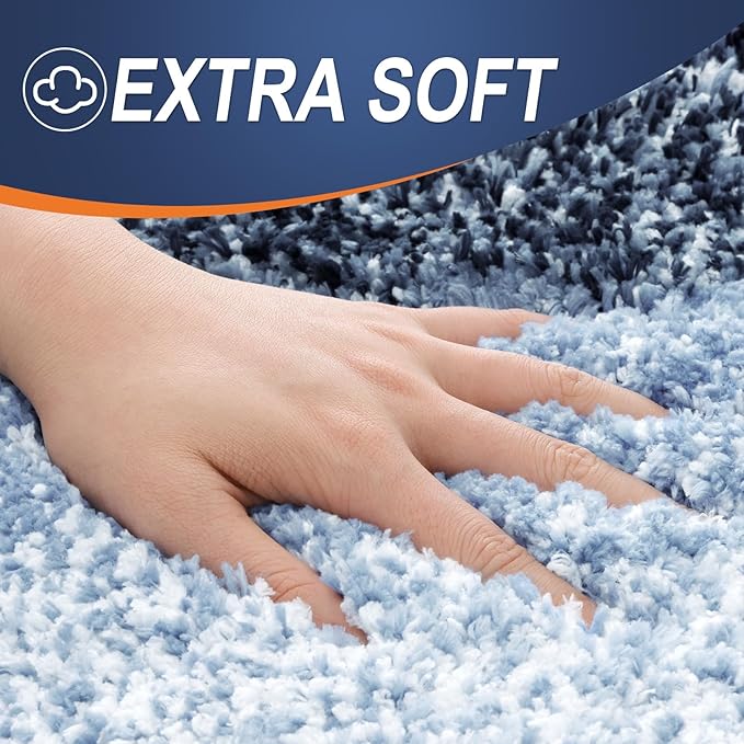 OLANLY Bathroom Runner Rugs Mat 47x17, Extra Soft Absorbent Microfiber Bath Rugs, Rubber Backing, Quick Dry, Washable Long Bath Mats for Bathroom, Tub and Shower, Home Decor Accessories, Navy Blue