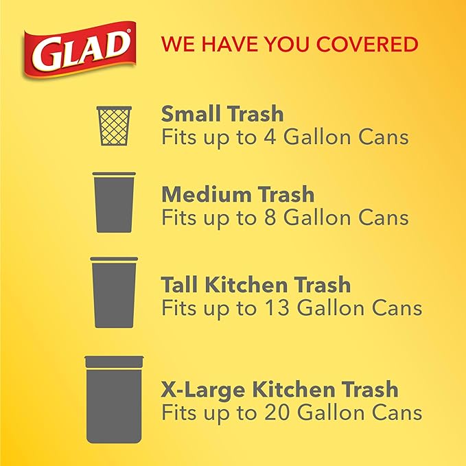 Glad Small Kitchen Drawstring Trash Bags, 4 Gallon, Febreze Sweet Citron & Lime, 34 Count