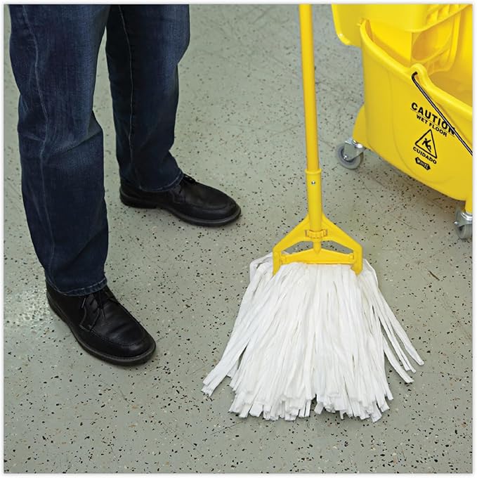 Boardwalk Nonwoven Cut End Edge Mop, Rayon/Polyester, #24, White, 12/Carton