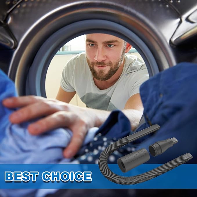 PetOde Dryer Vent Cleaner Kit Vacuum Hose Attachment, Quickly Removes Lint, Cleaning Supplies, Black