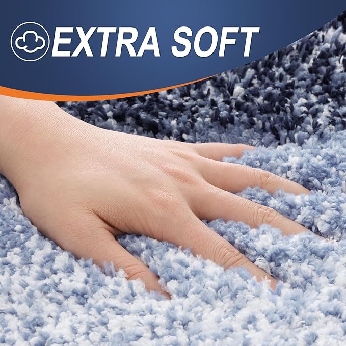 OLANLY Large Bathroom Rugs Mat 50x30, Extra Soft Absorbent Microfiber Bath Rugs, Rubber Backing, Quick Dry, Washable Bath Mats for Bathroom Floor, Tub and Shower, Home Decor Accessories, Navy Blue