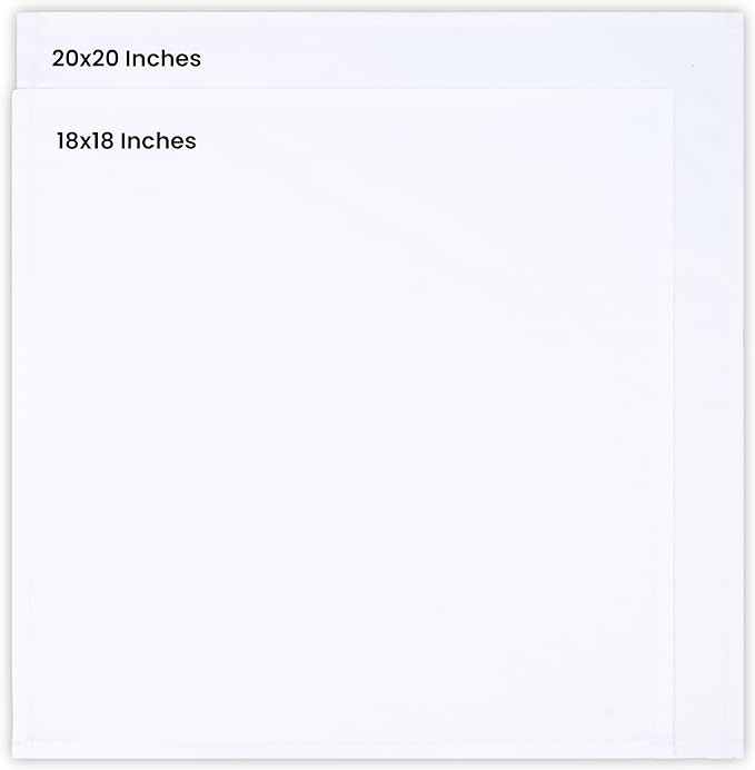 Utopia Kitchen White Cloth Napkins [12 Pack, 20x20 Inch] Absorbent Cotton Blend Washable and Reusable for Dinner, Restaurant, Lunch, Wedding and Hotel