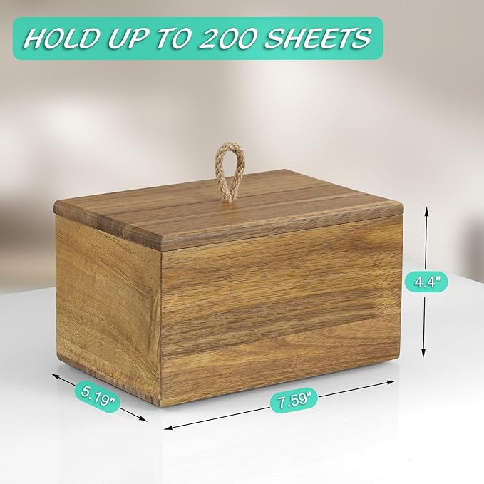 Bivvclaz Dryer Sheet Holder, Acacia Wood Laundry Sheets Container, Laundry Room Organization and Storage for Farmhouse Laundry Room Decor and Accessories, Fabric Sheet Holder