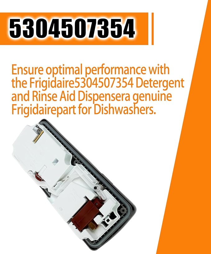 5304507354 Detergent and Rinse Aid Dispenser for Dishwashers Kit Fits for Frigidaire, Electrolux, Kenmore, Replacement 154452704, 154542104, 154542107, 154574405, 154574406, 154860103