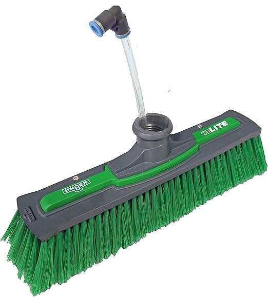 Unger Commercial Window Cleaner Waterfed Pole Kit - nLITE Carbon 16K 40' Waterfed Pole Starter Set with Brush & Hose - C12BH