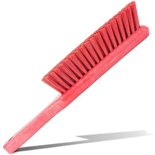 SPARTA 8 Inch Soft Counter Brush with Polyester Bristles and 5 Inch Handle, Color Coded Handheld Broom for Tables Countertops and Foodservice Surfaces, 13 Inch Overall Length, Red, Pack of 6