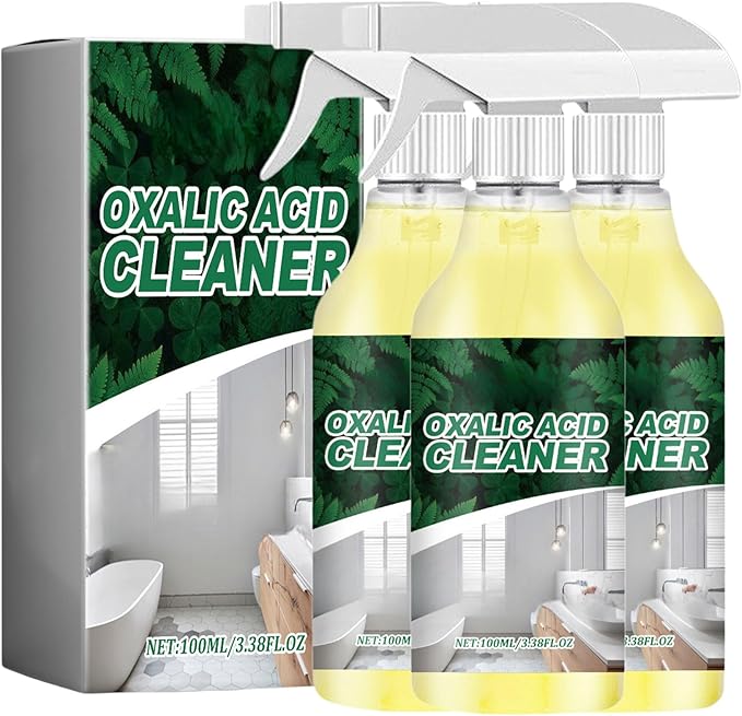 3.38 Fl.oz Oxalic Acid Cleaner Spray,Oxalic Acid Powder for Cleaning, for Toilet Bathroom, and Kitchen Floor Countertop, Multi-purpose (3PCS)