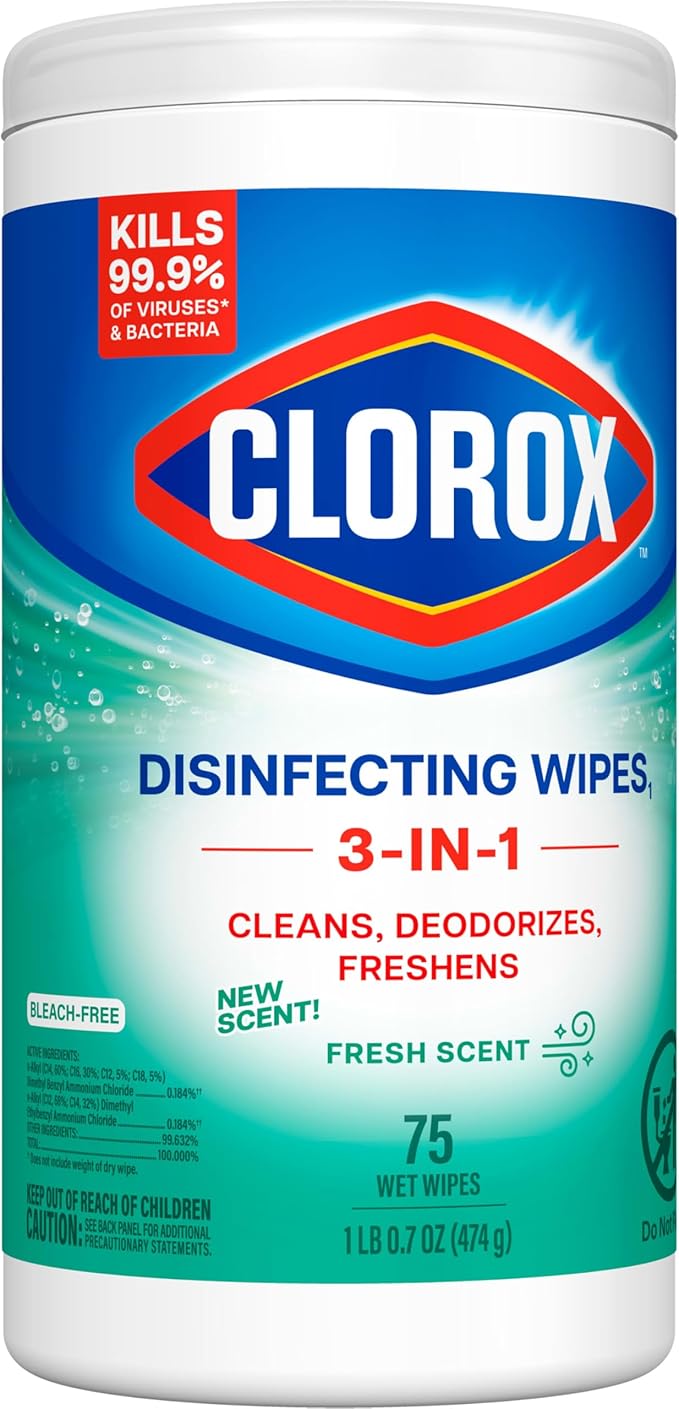 Clorox Fresh Scent Bleach Free Disinfecting Cleaning Wipes, 75 Count