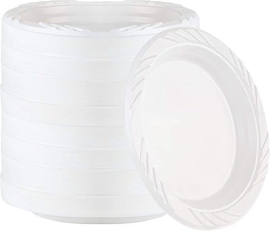 200 Count Disposable 6 Inch White Plastic Dessert Plates