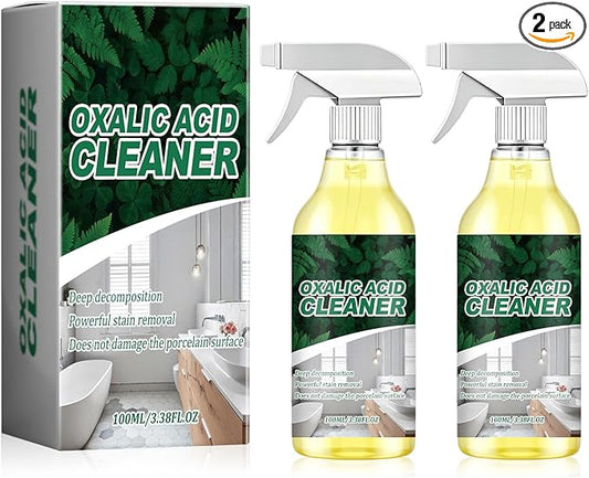 Yicengy 2 Bottle Oxalic Acid Cleaner, Powerful Stain Removal Spray for Bathroom, Oxalic Acid Cleaner Spray, Multipurpose Stain Remover Spray for Bathroom-100ml/3.38fl.oz