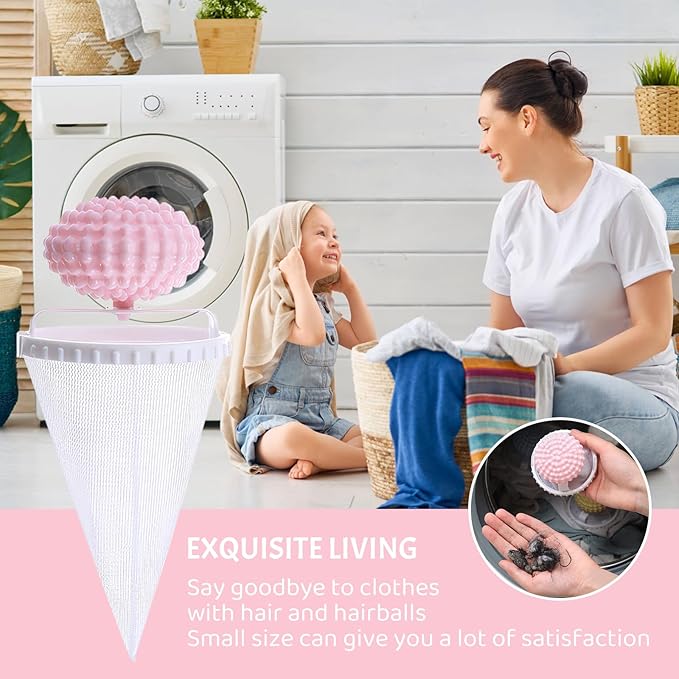 3 Pcs Pet Hair Remover for Laundry 2026 New Washing Machine Hair Catcher Floating Hair Filtering Mesh Removal Reusable Laundry Hair Filter for Pet Loving Families Lint Catcher for Washing Machine