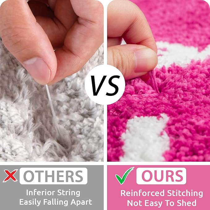 Nymphia Pink Bathroom Rugs Hello Gorgeous Bath Mat for Non Slip Soft Cute Bath Rug Preppy Bathroom Decor, 20x32 Inch, Hot Pink