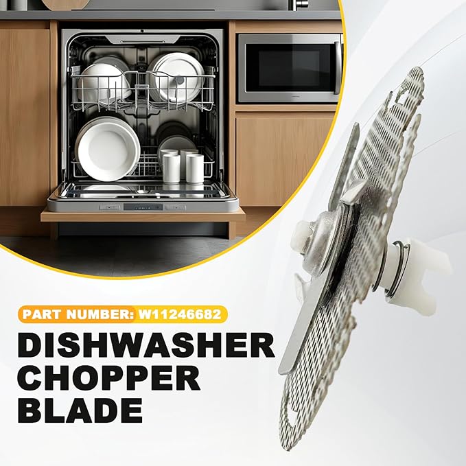 W11246682 Dishwasher Chopper Blade Replacement for Whirlpool Maytag KitchenAid Dishwashers, Fit for AP6334140 W10591562 4845465 PD00044813 Whole Parts Dishwasher Chopper Blade