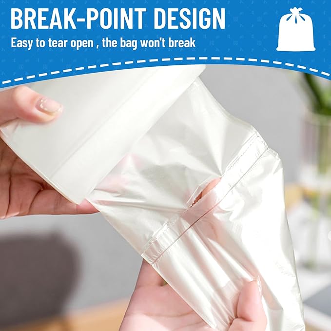 LainNeala Small Trash Bags 4 Gallon, 300 Count Small Garbage Bag Bathroom White Mini Trash Bag Trash Can Liners Unscented Garbage Bags for Bathroom Can