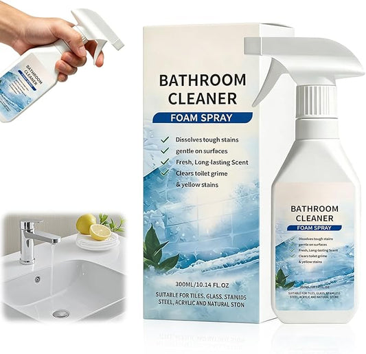 Scale Remover Bathroom Cleaner Foam Spray,Foam BathroomCleaner,Powerful Scale Remover,Bathroom Cleaner Foam Spray for Shower, Glass, Stainless Steel, Tiles, Glass and Toilet