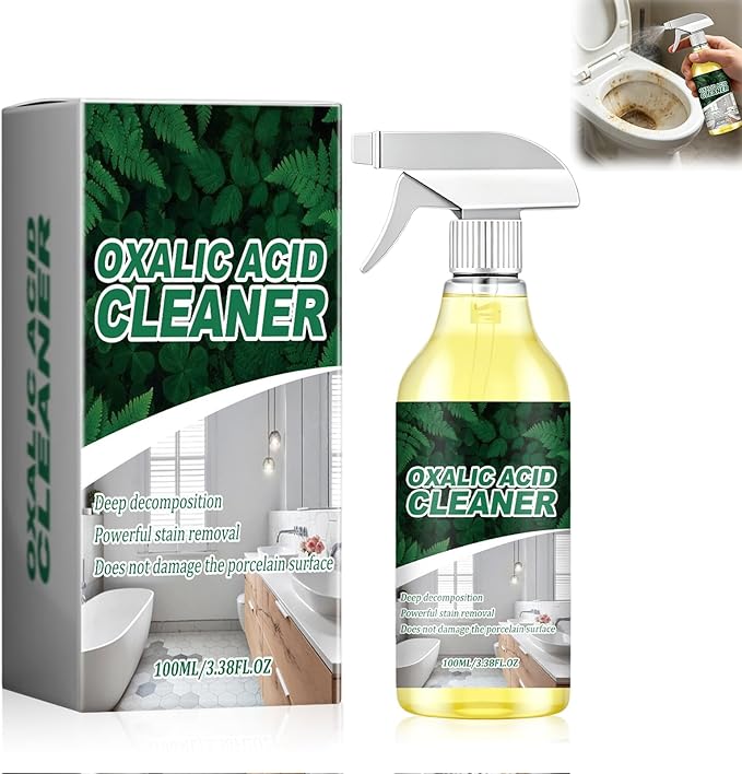 Oxalic Acid Cleaner,Powerful Stain Removal Spray for Bathroom,100ml/3.38fl.oz Multipurpose Stain Remover Spray,For Floor Countertop and Toilet(1PCS)